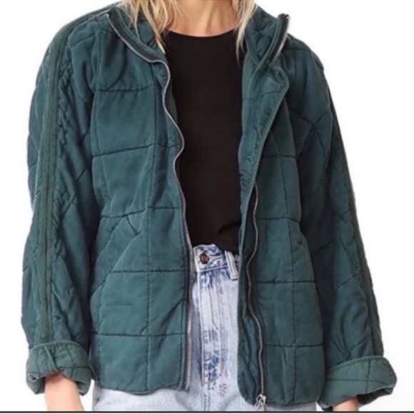 Free People | Dolman Quilted Knit Jacket In Evergreen | Small - Picture 7 of 15